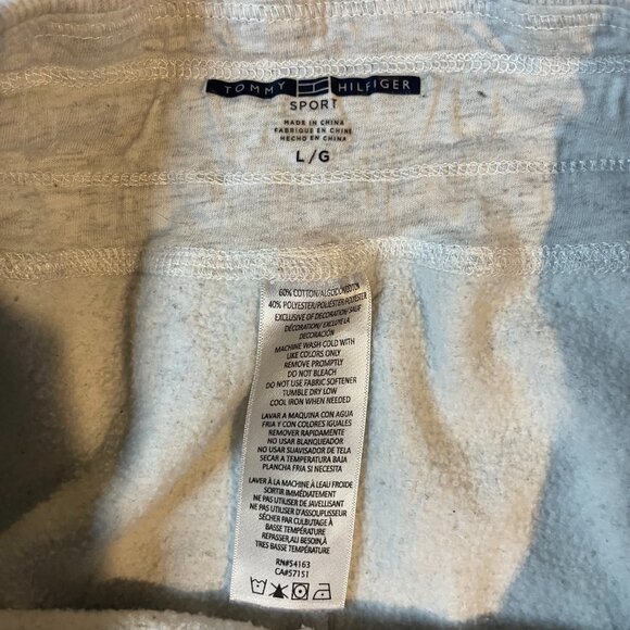 Tommy Hilfiger Sport Jogger Pants Mens Large Grey Fleece Drawstring Athleisure - Picture 3 of 4